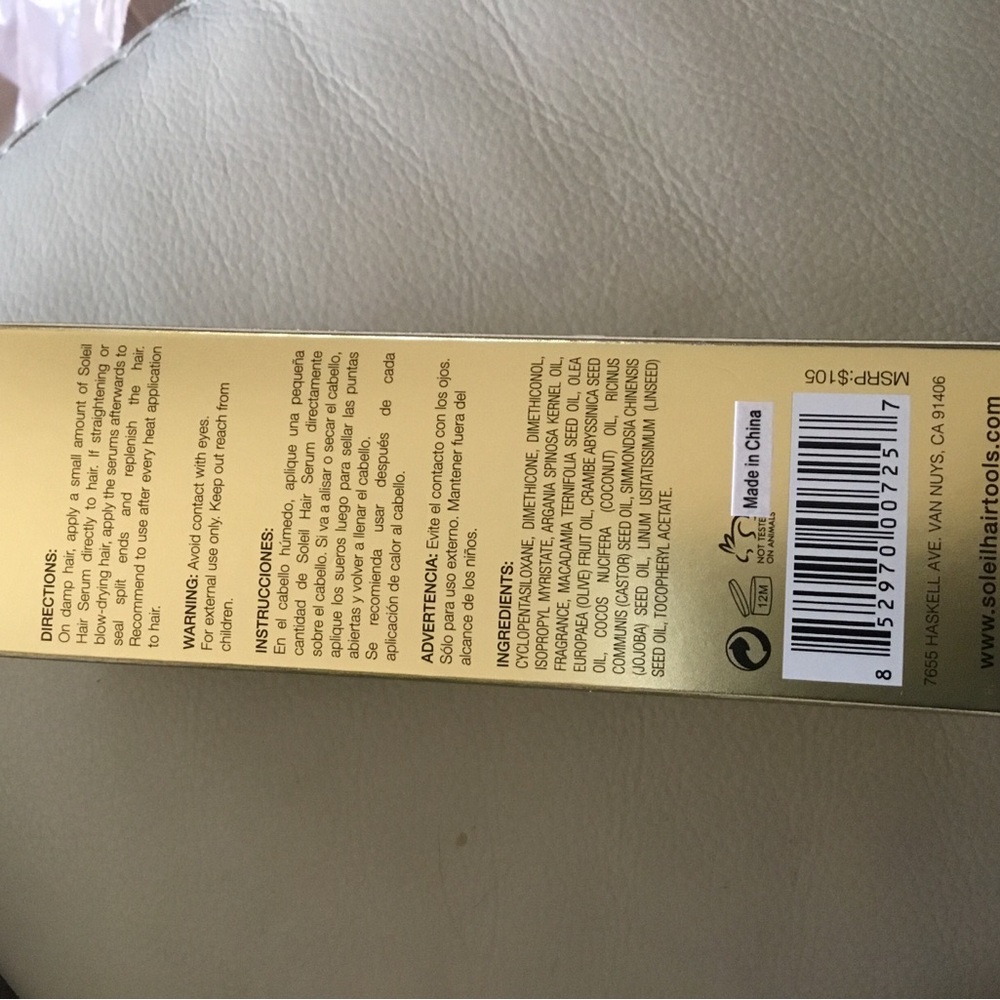 SOLEIL Hydroline Moroccan HAIR SERUM ~ all hair types ~ 60ml ~ NEW - Picture 3 of 4
